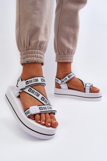Sandali da donna con plateau Big Star NN274A526 colore bianco