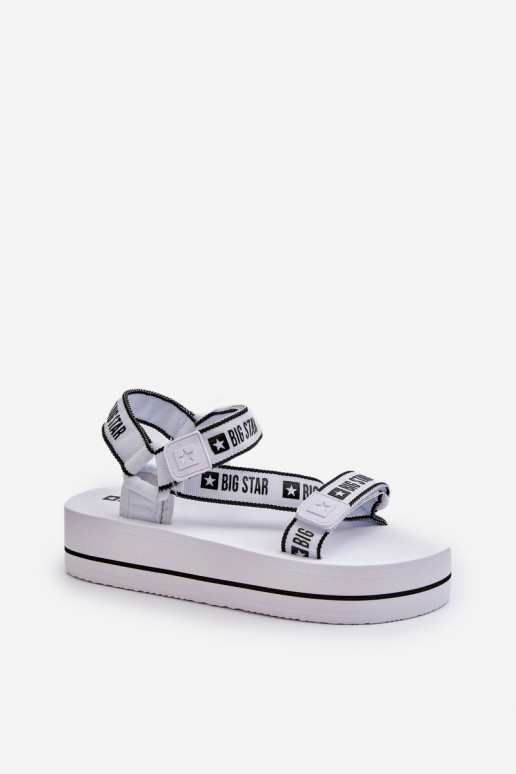 Sandali da donna con plateau Big Star NN274A526 colore bianco