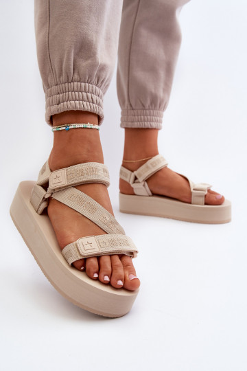 Sandali con plateau da donna Big Star NN274A528 beige