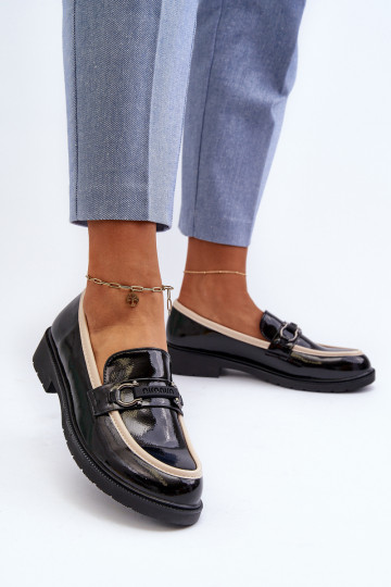 Scarpe da donna in vernice Mocassini S.Barski HY336A colore nero