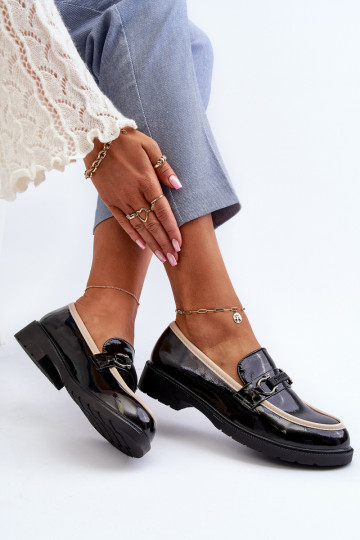 Scarpe da donna in vernice Mocassini S.Barski HY336A colore nero 2