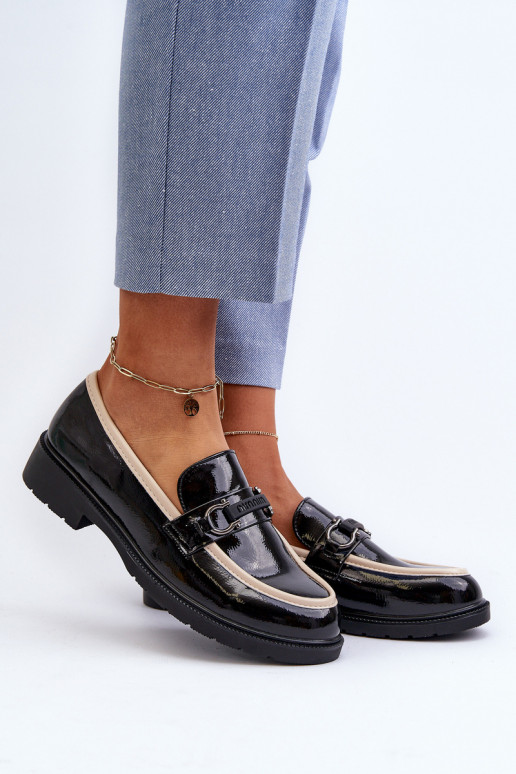 Scarpe da donna in vernice Mocassini S.Barski HY336A colore nero
