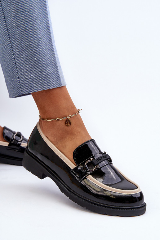 Scarpe da donna in vernice Mocassini S.Barski HY336A colore nero