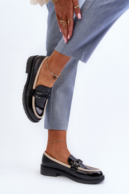 Scarpe da donna in vernice Mocassini S.Barski HY336A colore nero