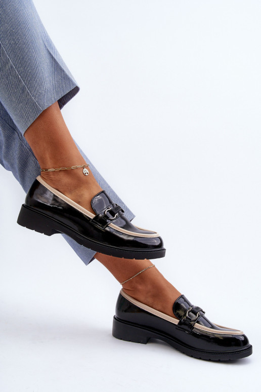 Scarpe da donna in vernice Mocassini S.Barski HY336A colore nero