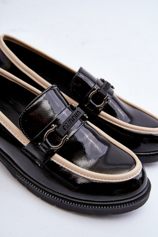 Scarpe da donna in vernice Mocassini S.Barski HY336A colore nero