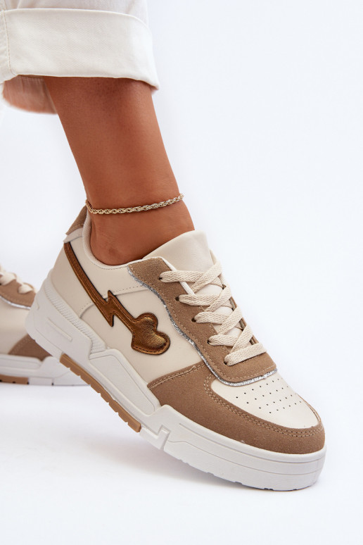 Scarpe modello sneakers con plateau Zeparine beige