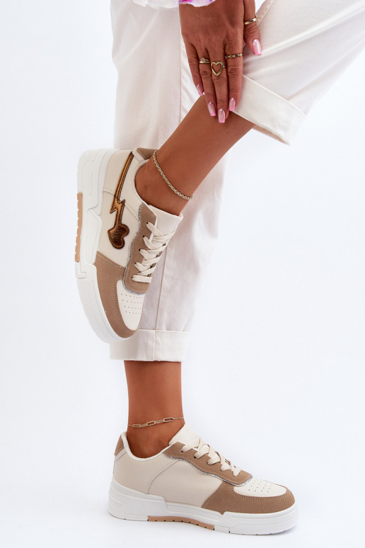 Scarpe modello sneakers con plateau Zeparine beige