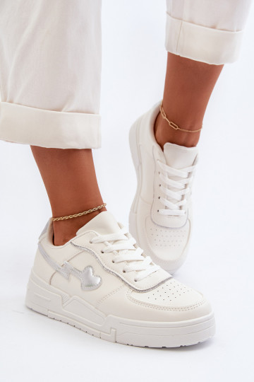 Scarpe modello sneakers con plateau in colore bianco Zeparine