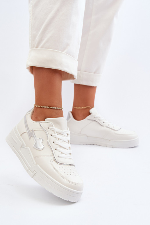 Scarpe modello sneakers con plateau in colore bianco Zeparine