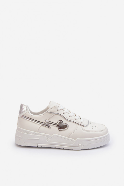 Scarpe modello sneakers con plateau in colore bianco Zeparine