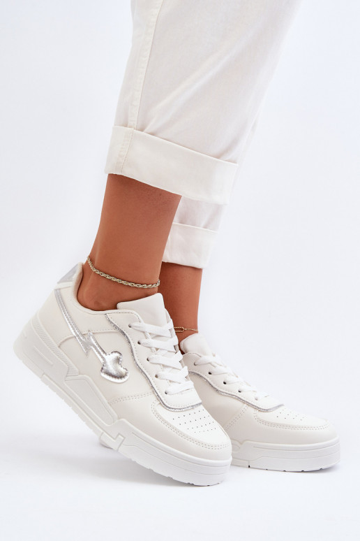Scarpe modello sneakers con plateau in colore bianco Zeparine