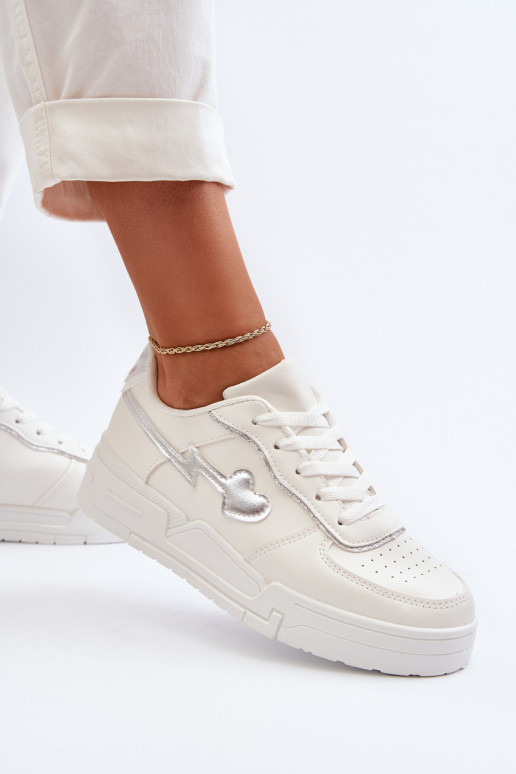 Scarpe modello sneakers con plateau in colore bianco Zeparine