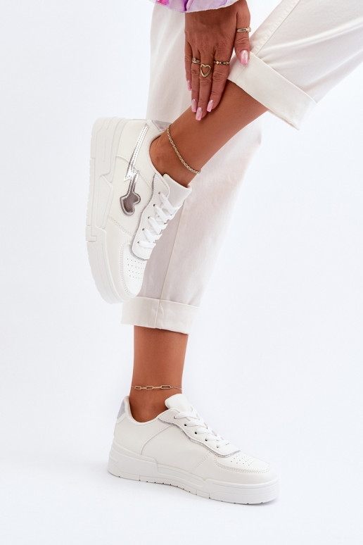 Scarpe modello sneakers con plateau in colore bianco Zeparine