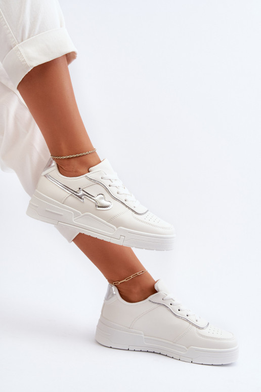 Scarpe modello sneakers con plateau in colore bianco Zeparine