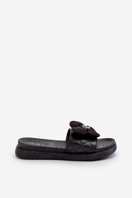 Ciabatte da donna con ornamenti Platformie colore nero Cedrella