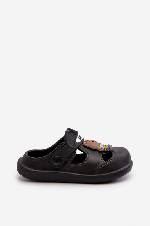 Pantofole Bambini Pantofole leggere con ornamenti colore nero Opleja