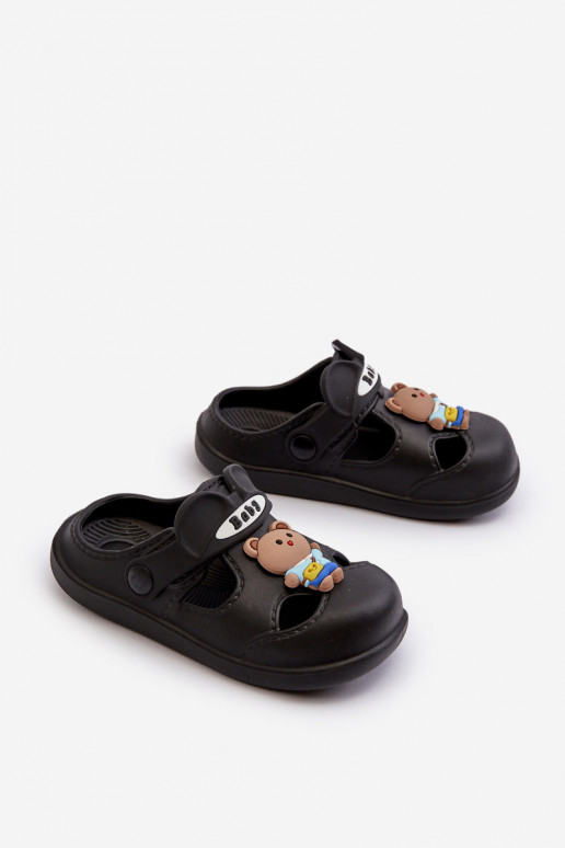 Pantofole Bambini Pantofole leggere con ornamenti colore nero Opleja Pantofole Bambini Pantofole leggere con ornamenti colore nero Opleja