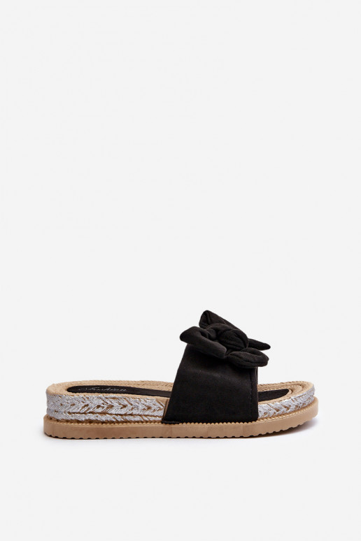 Pantofole Aflia con plateau e nastri in nero Pantofole Aflia con plateau e nastri in nero