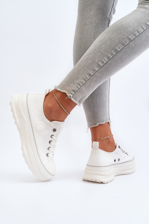 Scarpe da donna con suola massiccia alla moda Big Star NN274126 colore bianco