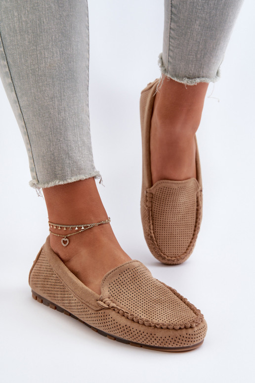 Mocassini eleganti in camoscio beige Ranica
