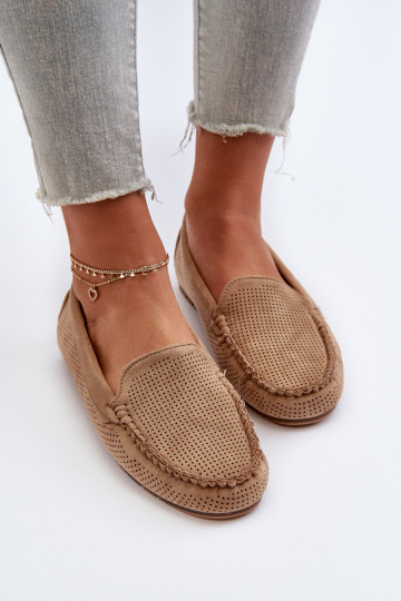 Mocassini eleganti in camoscio beige Ranica 2