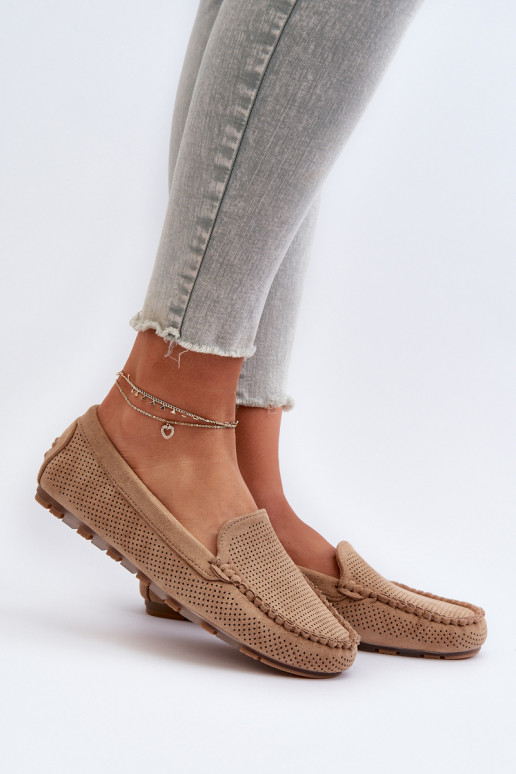 Mocassini eleganti in camoscio beige Ranica