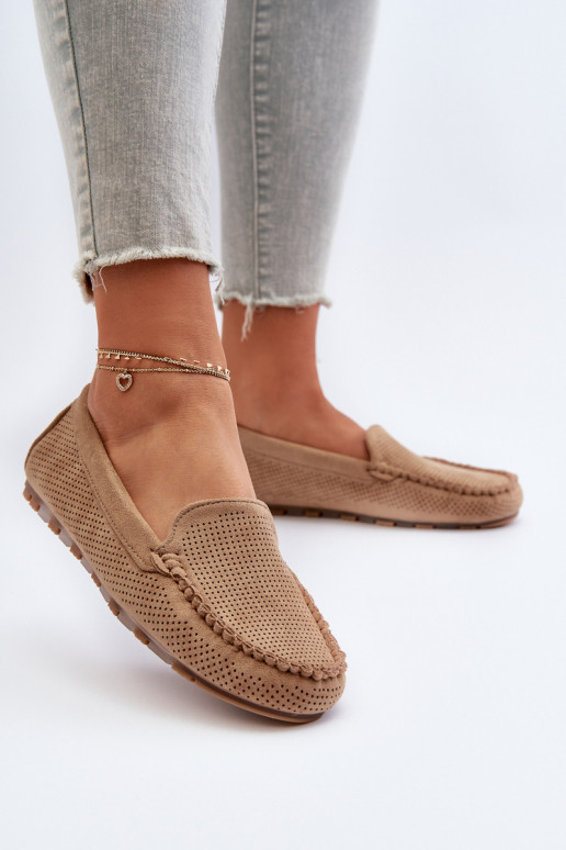 Mocassini eleganti in camoscio beige Ranica