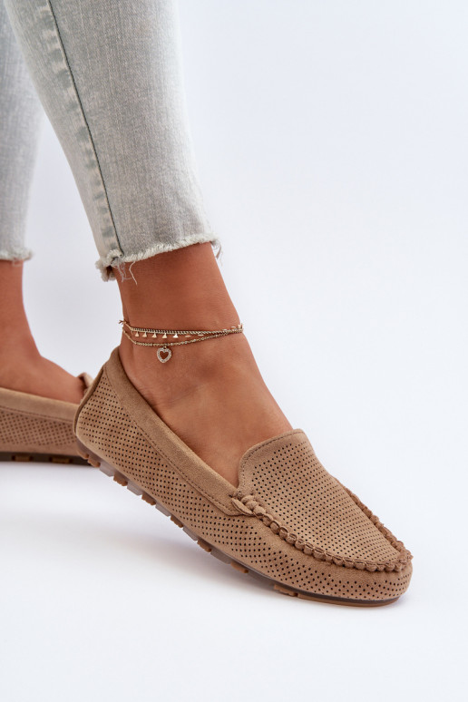 Mocassini eleganti in camoscio beige Ranica