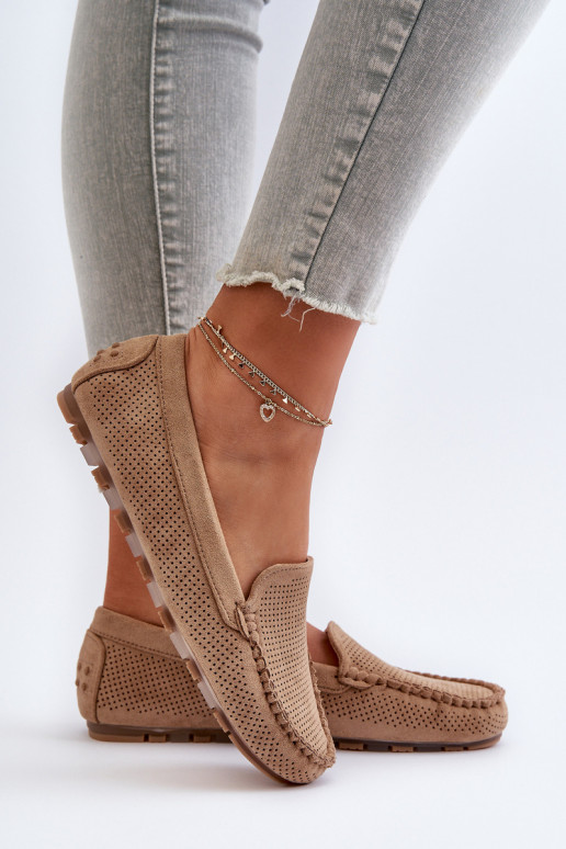 Mocassini eleganti in camoscio beige Ranica