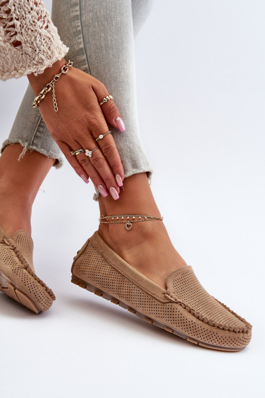 Mocassini eleganti in camoscio beige Ranica