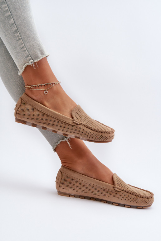 Mocassini eleganti in camoscio beige Ranica