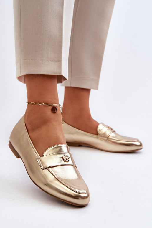 mocassini da donna con tacco largo in Sylvaine oro