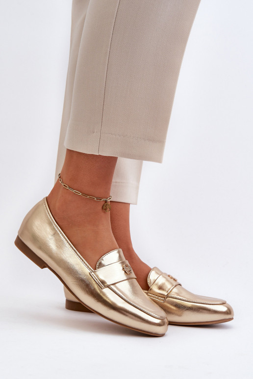mocassini da donna con tacco largo in Sylvaine oro