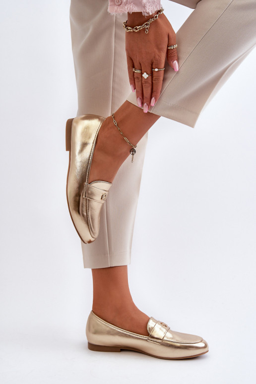 mocassini da donna con tacco largo in Sylvaine oro