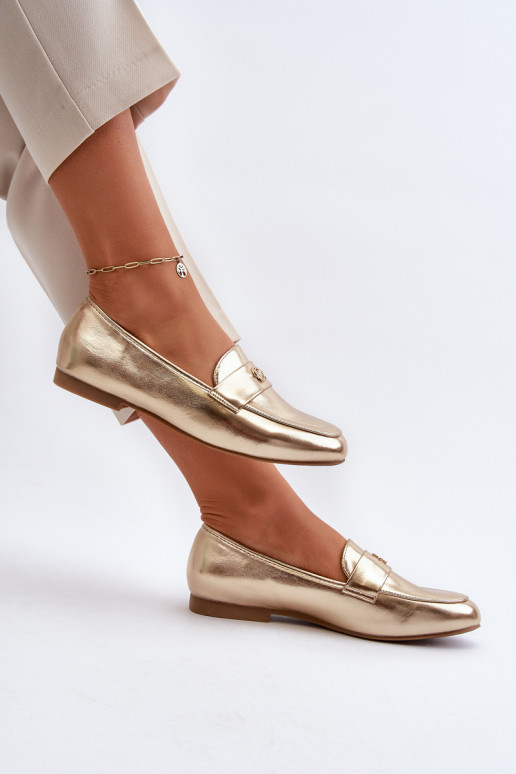 mocassini da donna con tacco largo in Sylvaine oro