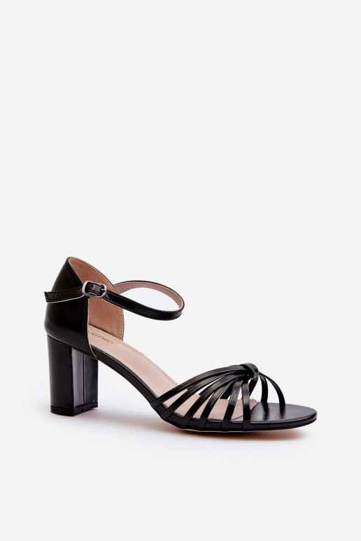 Sandali con tacco da donna in colore nero Pyrrette