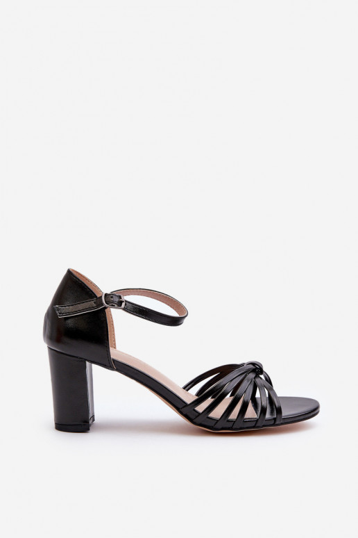 Sandali con tacco da donna in colore nero Pyrrette