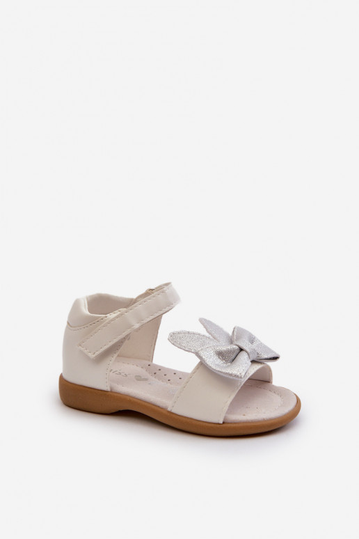 Sandali da bambino con nastri con chiusure adesive in Wistala bianco