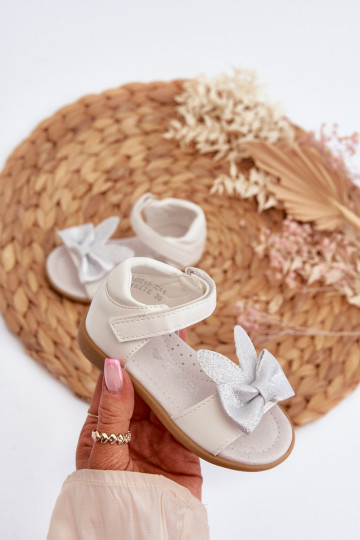 Sandali da bambino con nastri con chiusure adesive in Wistala bianco 2