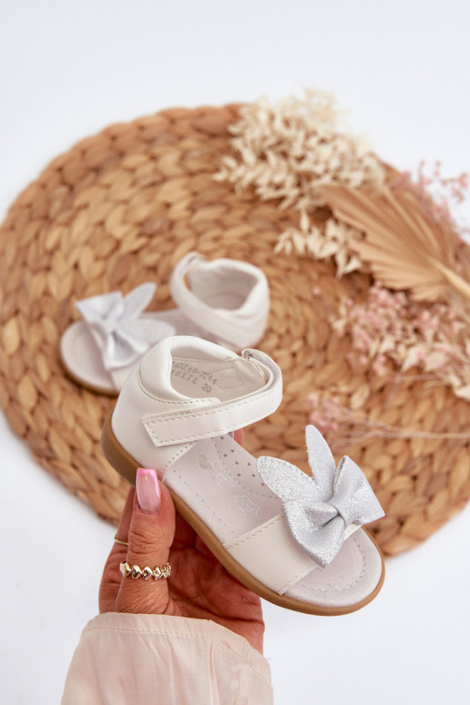 Sandali da bambino con nastri con chiusure adesive in Wistala bianco