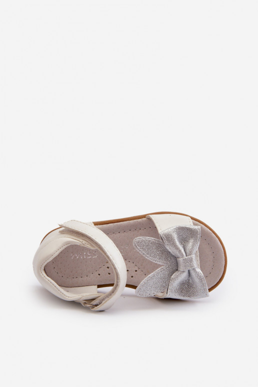 Sandali da bambino con nastri con chiusure adesive in Wistala bianco