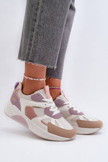Scarpe modello sneakers con plateau colore Viola Lenivia 2