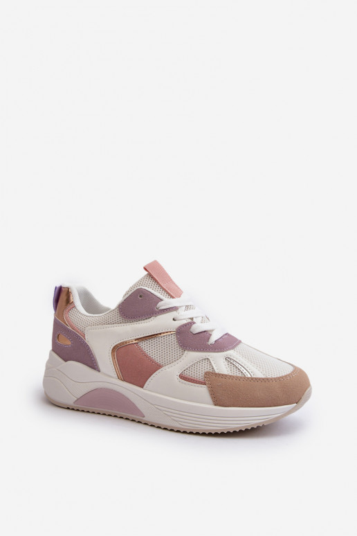 Scarpe modello sneakers con plateau colore Viola Lenivia