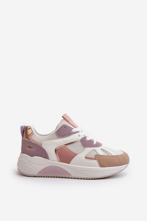 Scarpe modello sneakers con plateau colore Viola Lenivia