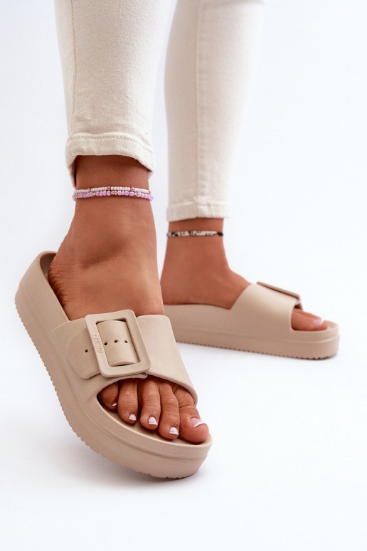 Big Star NN274A666 sandali leggeri con plateau e fibbie beige