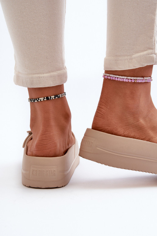 Big Star NN274A666 sandali leggeri con plateau e fibbie beige