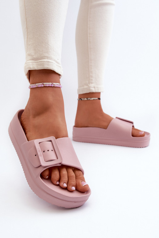 Big Star NN274A663 sandali leggeri con plateau e fibbie in colore rosa