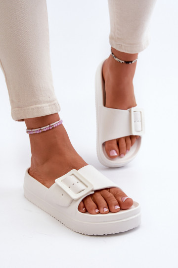 Infradito leggere con plateau con fibbia Big Star NN274A661 colore bianco