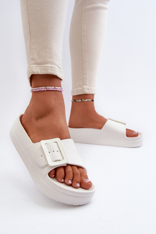 Infradito leggere con plateau con fibbia Big Star NN274A661 colore bianco